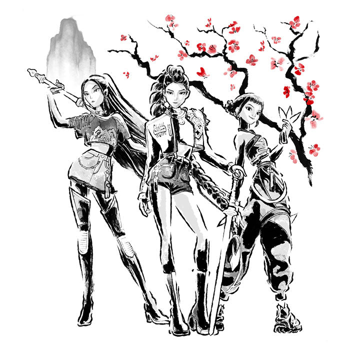 Huntrix Sumi-e Men's Apparel - Adult & Kids T-Shirts, Sweatshirts & Hoodies apparel design preview 2