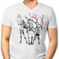 Huntrix Sumi-e Men's V-Neck - Adult & Kids T-Shirts, Sweatshirts & Hoodies apparel design preview 1