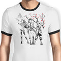 Huntrix Sumi-e Ringer - Adult & Kids T-Shirts, Sweatshirts & Hoodies apparel design preview 1