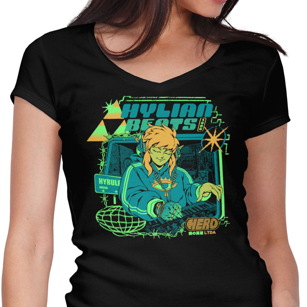Hylian Beats Women's V-Neck - Adult & Kids T-Shirts, Sweatshirts & Hoodies apparel design preview 1