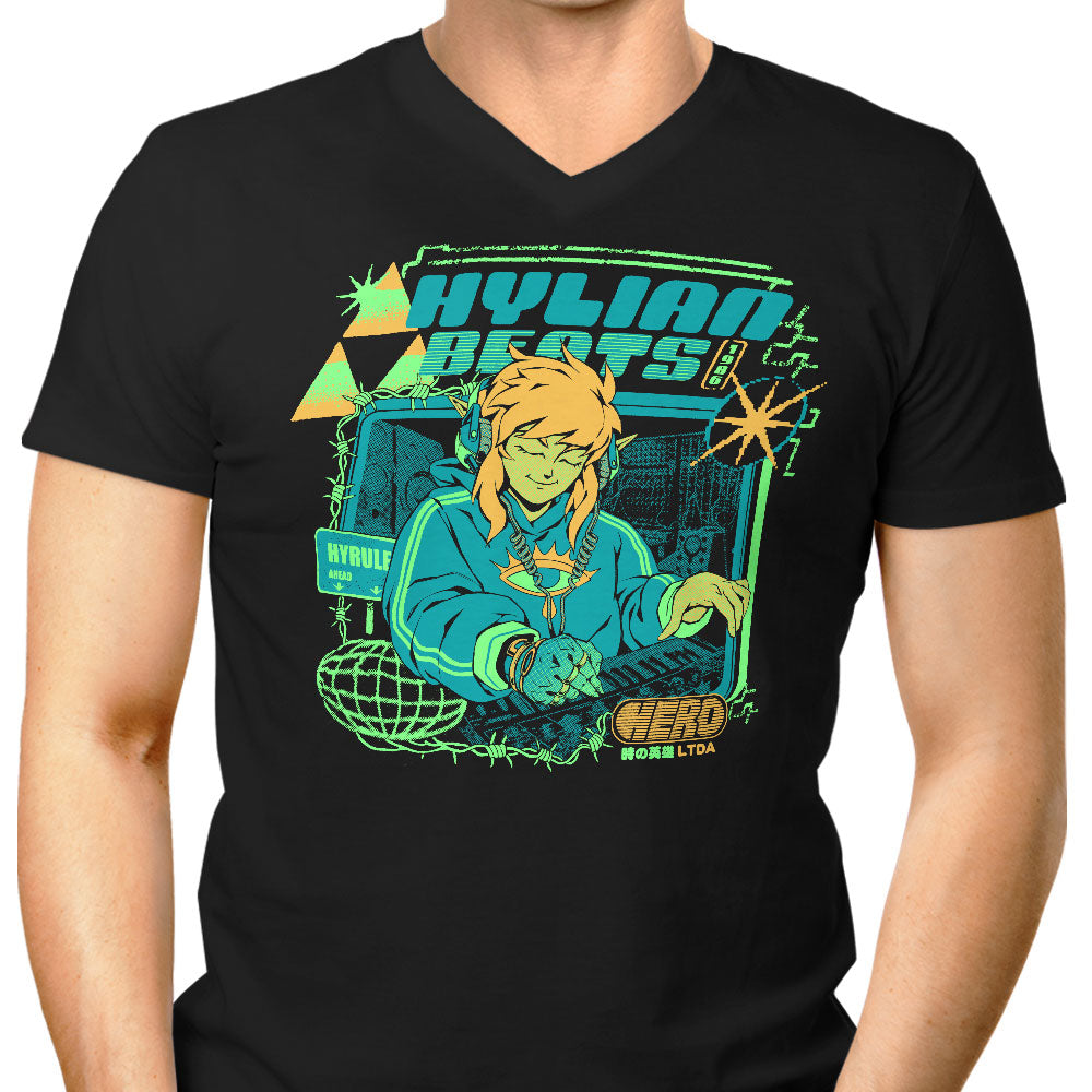 Hylian Beats Men's V-Neck - Adult & Kids T-Shirts, Sweatshirts & Hoodies apparel design preview 1