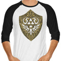 Hylian Victoriana (Gold) 3/4 Sleeve Raglan - Adult & Kids T-Shirts, Sweatshirts & Hoodies apparel design preview 1