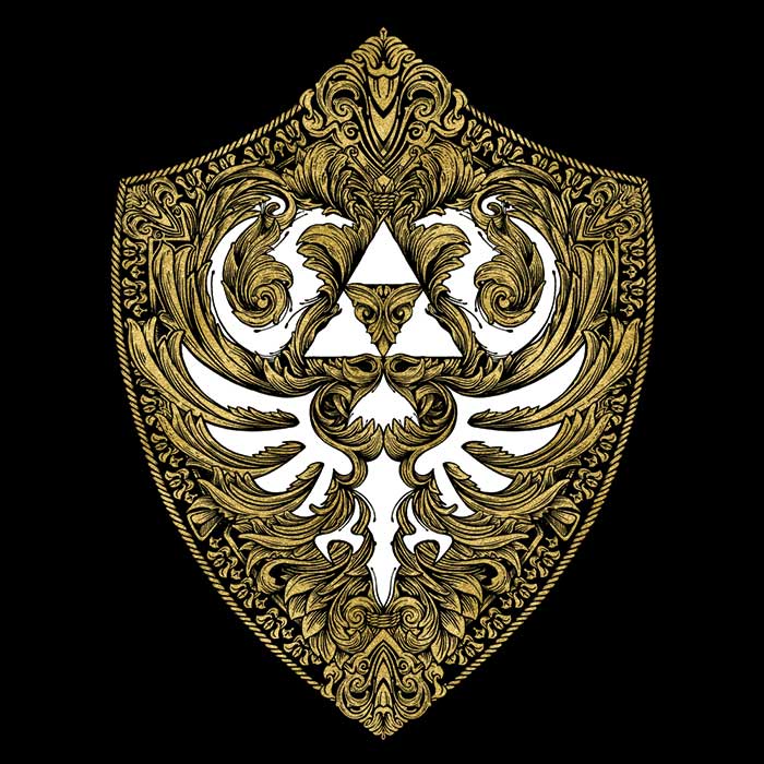 Hylian Victoriana (Gold) Men's Apparel - Adult & Kids T-Shirts, Sweatshirts & Hoodies apparel design preview 2