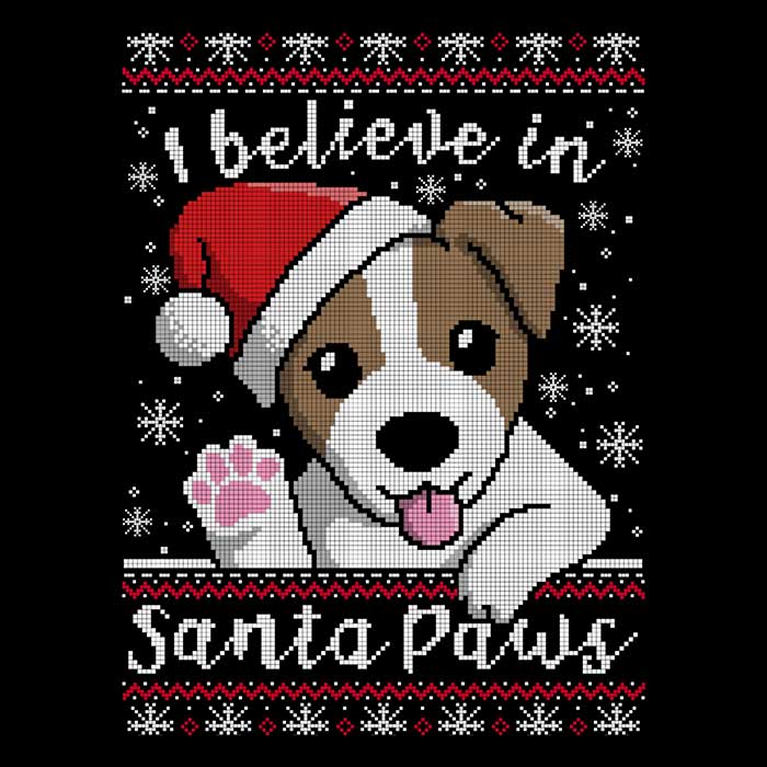 I Believe in Santa Paws Youth Apparel - Adult & Kids T-Shirts, Sweatshirts & Hoodies apparel design preview 2