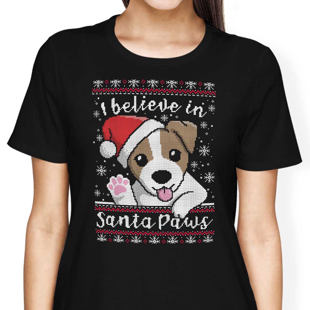 I Believe in Santa Paws Women's Apparel - Adult & Kids T-Shirts, Sweatshirts & Hoodies apparel design preview 2