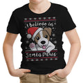 I Believe in Santa Paws Youth Apparel - Adult & Kids T-Shirts, Sweatshirts & Hoodies apparel design preview 1