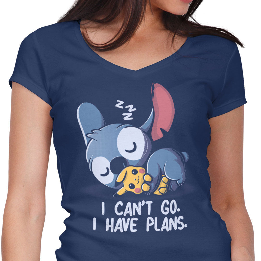I Can't Go Women's V-Neck - Adult & Kids T-Shirts, Sweatshirts & Hoodies apparel design preview 1
