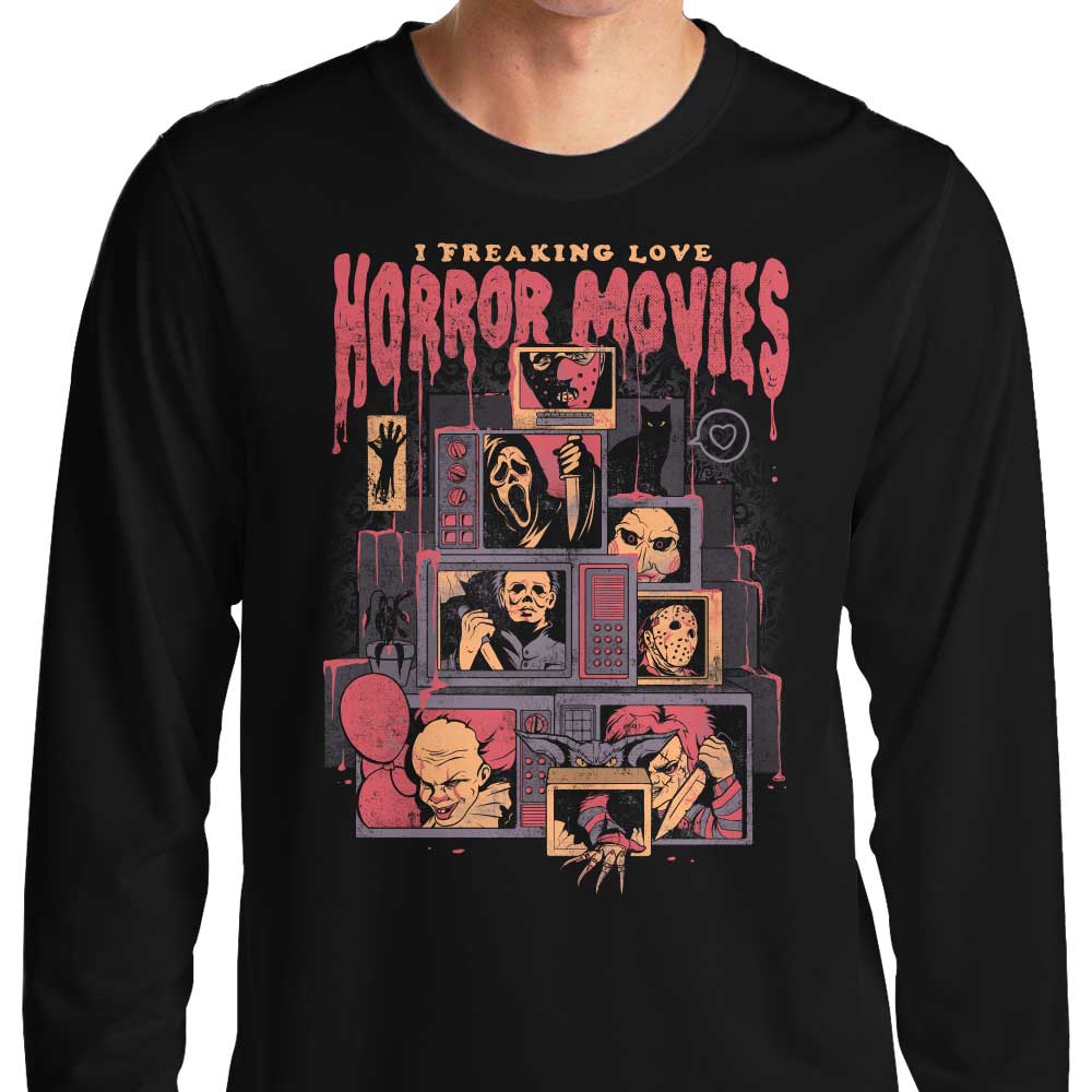 I Freaking Love Horror Movies - Adult & Kids T-Shirts, Sweatshirts & Hoodies apparel design preview 1