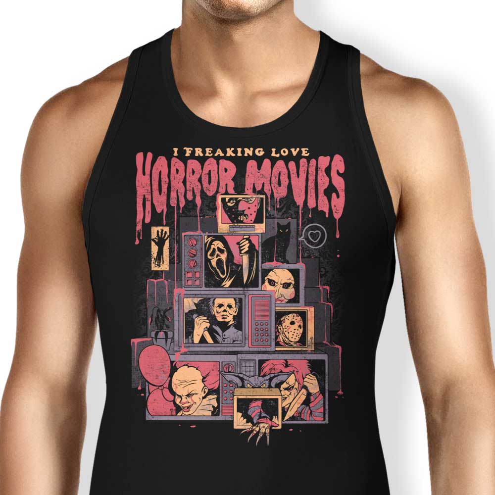 I Freaking Love Horror Movies Tank Top - Adult & Kids T-Shirts, Sweatshirts & Hoodies apparel design preview 1