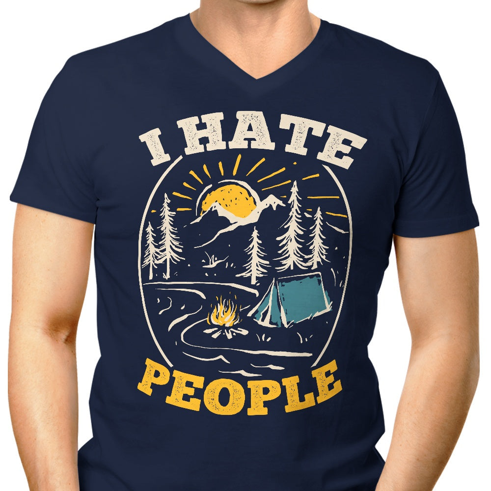 I Hate People Men's V-Neck - Adult & Kids T-Shirts, Sweatshirts & Hoodies apparel design preview 1