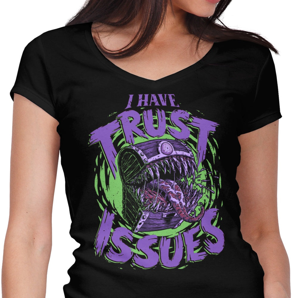 I Have Trust Issues Women's V-Neck - Adult & Kids T-Shirts, Sweatshirts & Hoodies apparel design preview 1