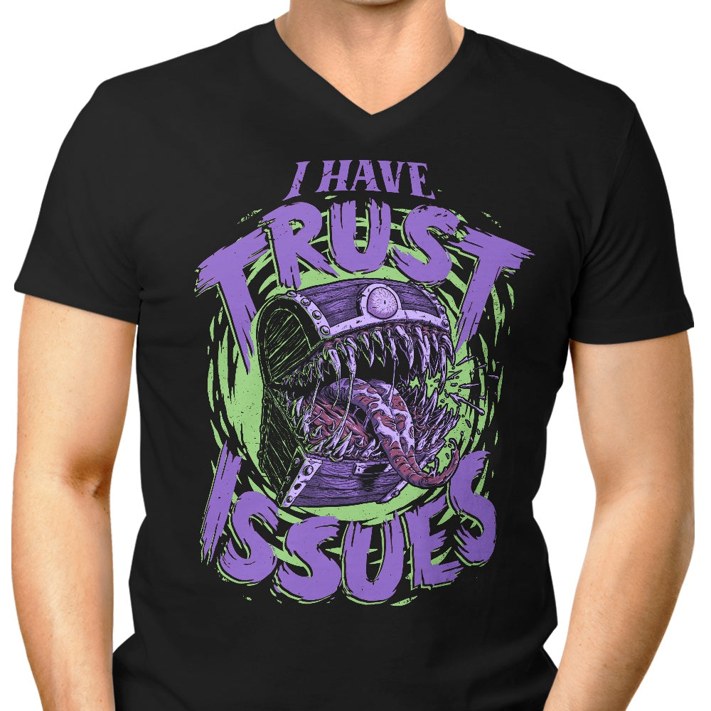 I Have Trust Issues Men's V-Neck - Adult & Kids T-Shirts, Sweatshirts & Hoodies apparel design preview 1