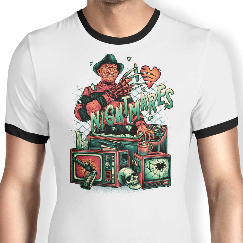 I Heart Nightmares Ringer - Adult & Kids T-Shirts, Sweatshirts & Hoodies apparel design preview 1
