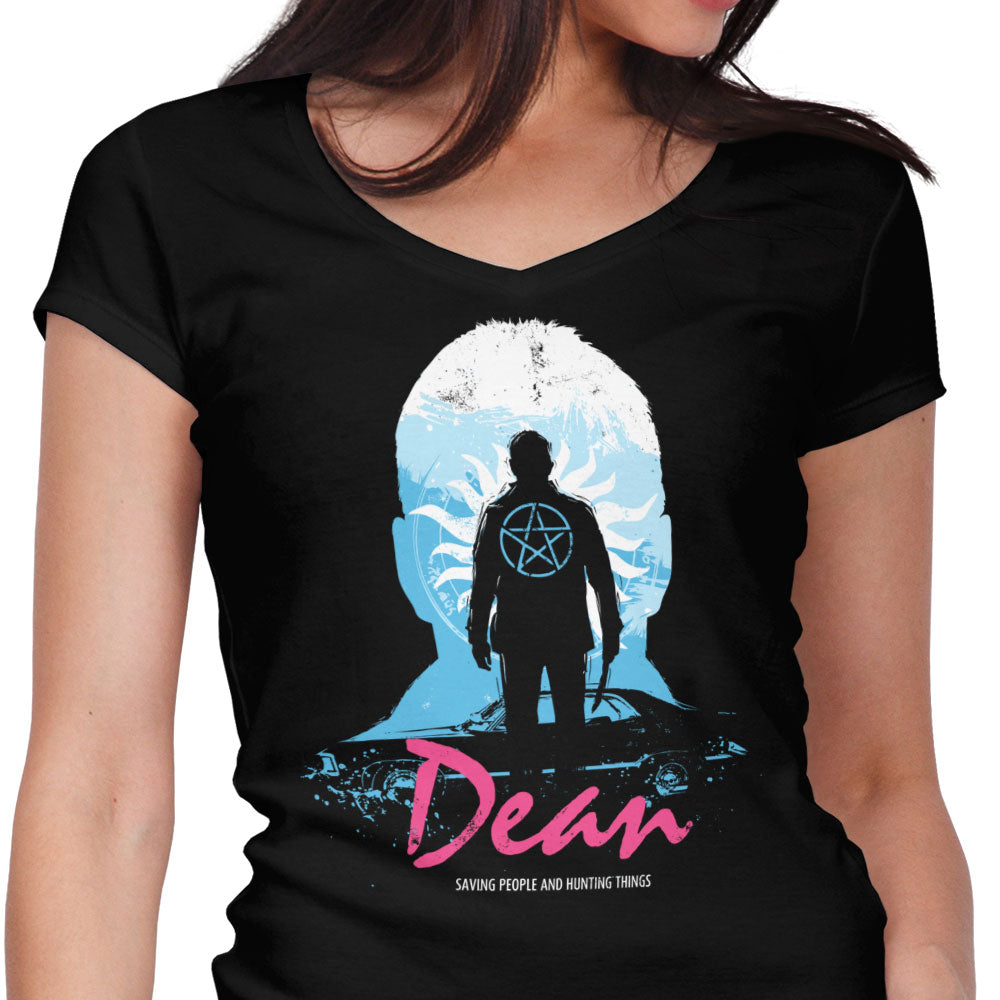 I Hunt, Therefore Am Women's V-Neck - Adult & Kids T-Shirts, Sweatshirts & Hoodies apparel design preview 1