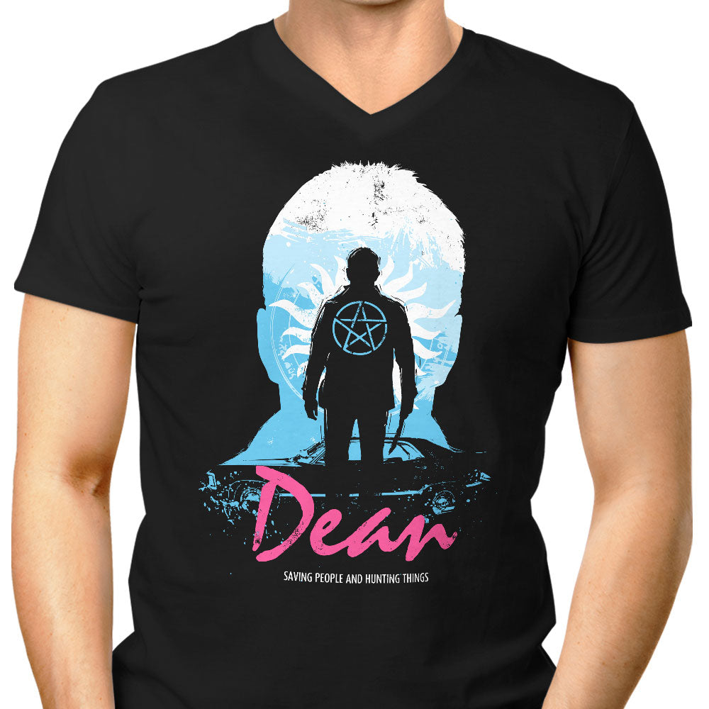 I Hunt, Therefore Am Men's V-Neck - Adult & Kids T-Shirts, Sweatshirts & Hoodies apparel design preview 1