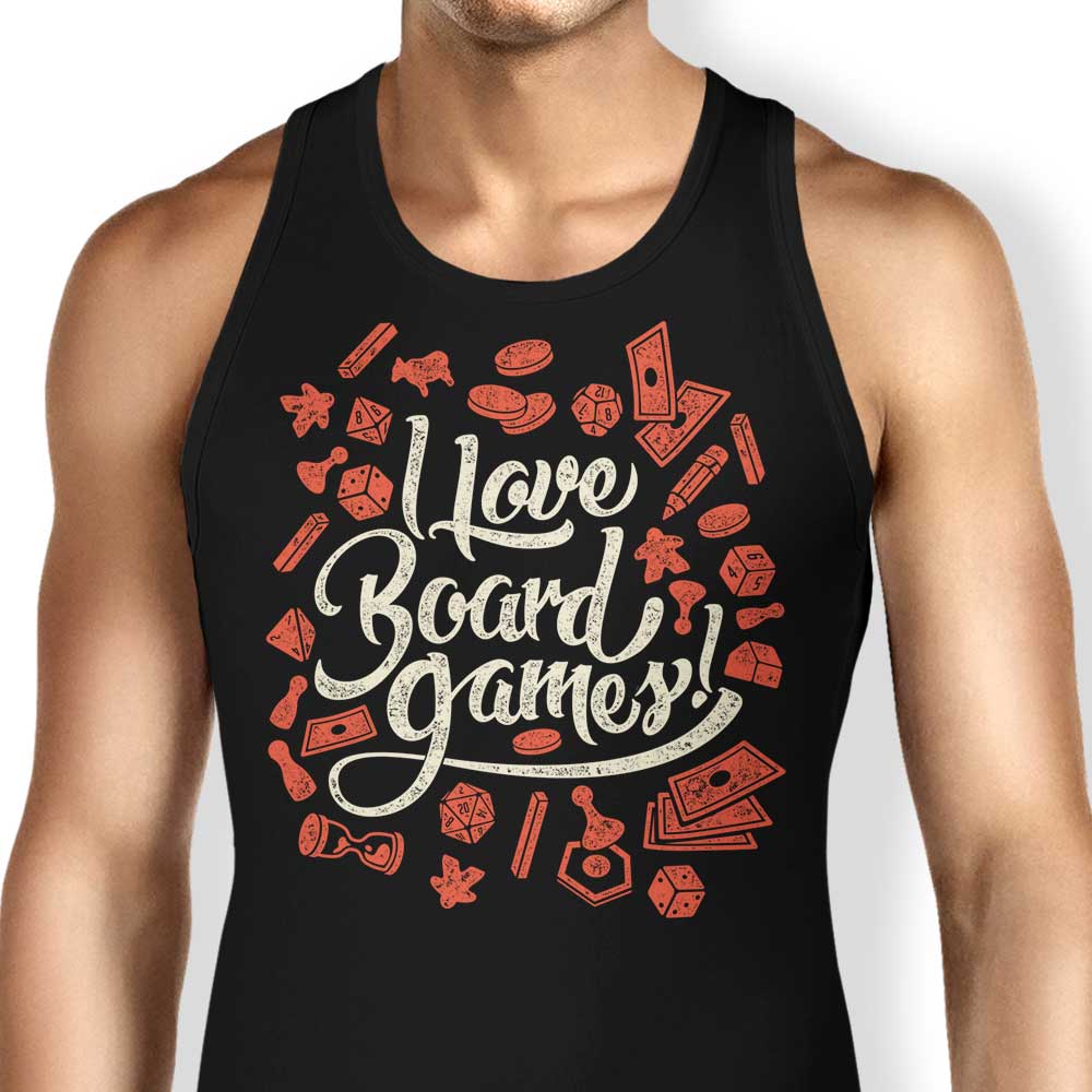 I Love Board Games Tank Top - Adult & Kids T-Shirts, Sweatshirts & Hoodies apparel design preview 1