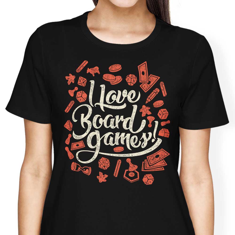 I Love Board Games Women's Apparel - Adult & Kids T-Shirts, Sweatshirts & Hoodies apparel design preview 2
