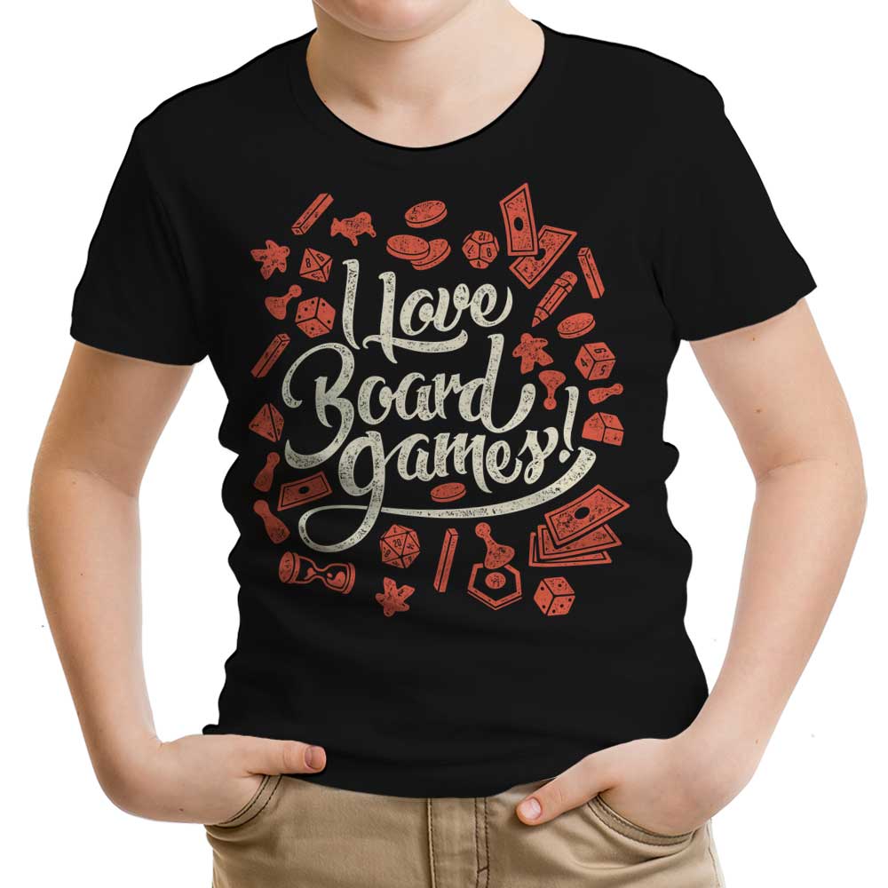 I Love Board Games Youth Apparel - Adult & Kids T-Shirts, Sweatshirts & Hoodies apparel design preview 1