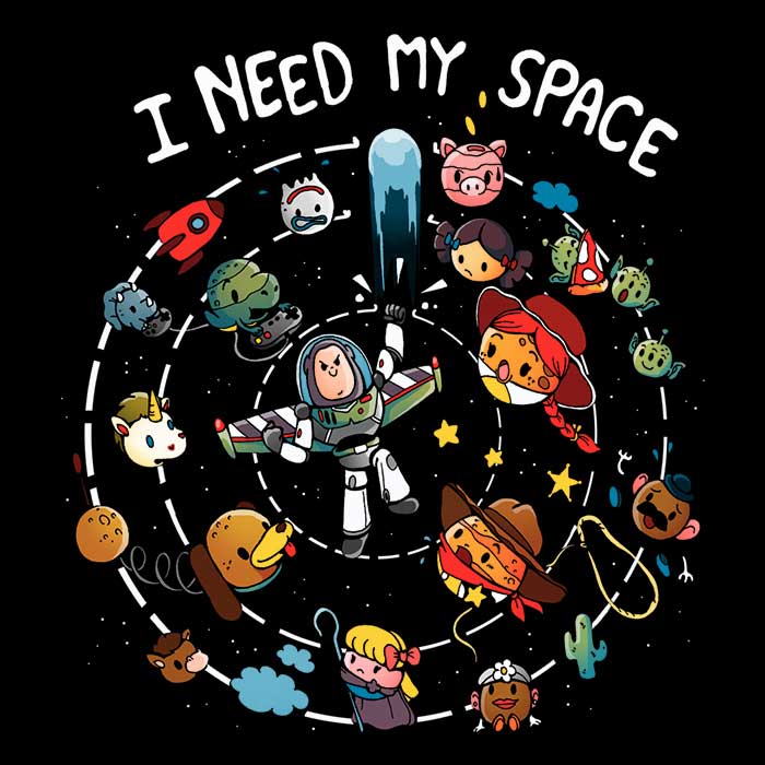 I Need My Space Coasters - Adult & Kids T-Shirts, Sweatshirts & Hoodies apparel design preview 1