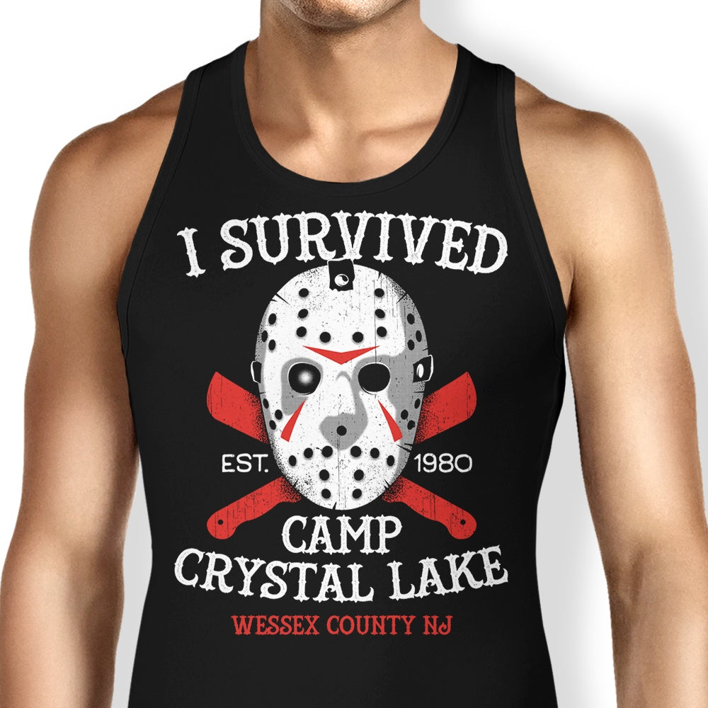 I Survived Camp Crystal Lake Tank Top - Adult & Kids T-Shirts, Sweatshirts & Hoodies apparel design preview 1