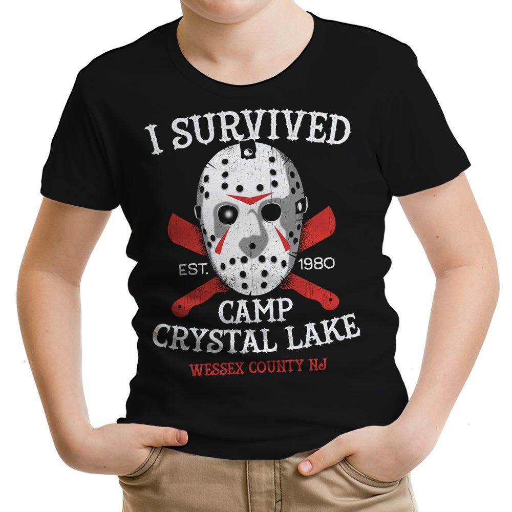 I Survived Camp Crystal Lake Youth Apparel - Adult & Kids T-Shirts, Sweatshirts & Hoodies apparel design preview 1
