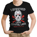 I Survived Camp Crystal Lake Youth Apparel - Adult & Kids T-Shirts, Sweatshirts & Hoodies apparel design preview 1