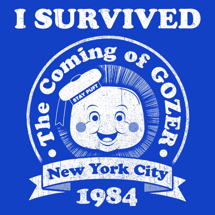 I Survived Gozer Youth Apparel - Adult & Kids T-Shirts, Sweatshirts & Hoodies apparel design preview 2