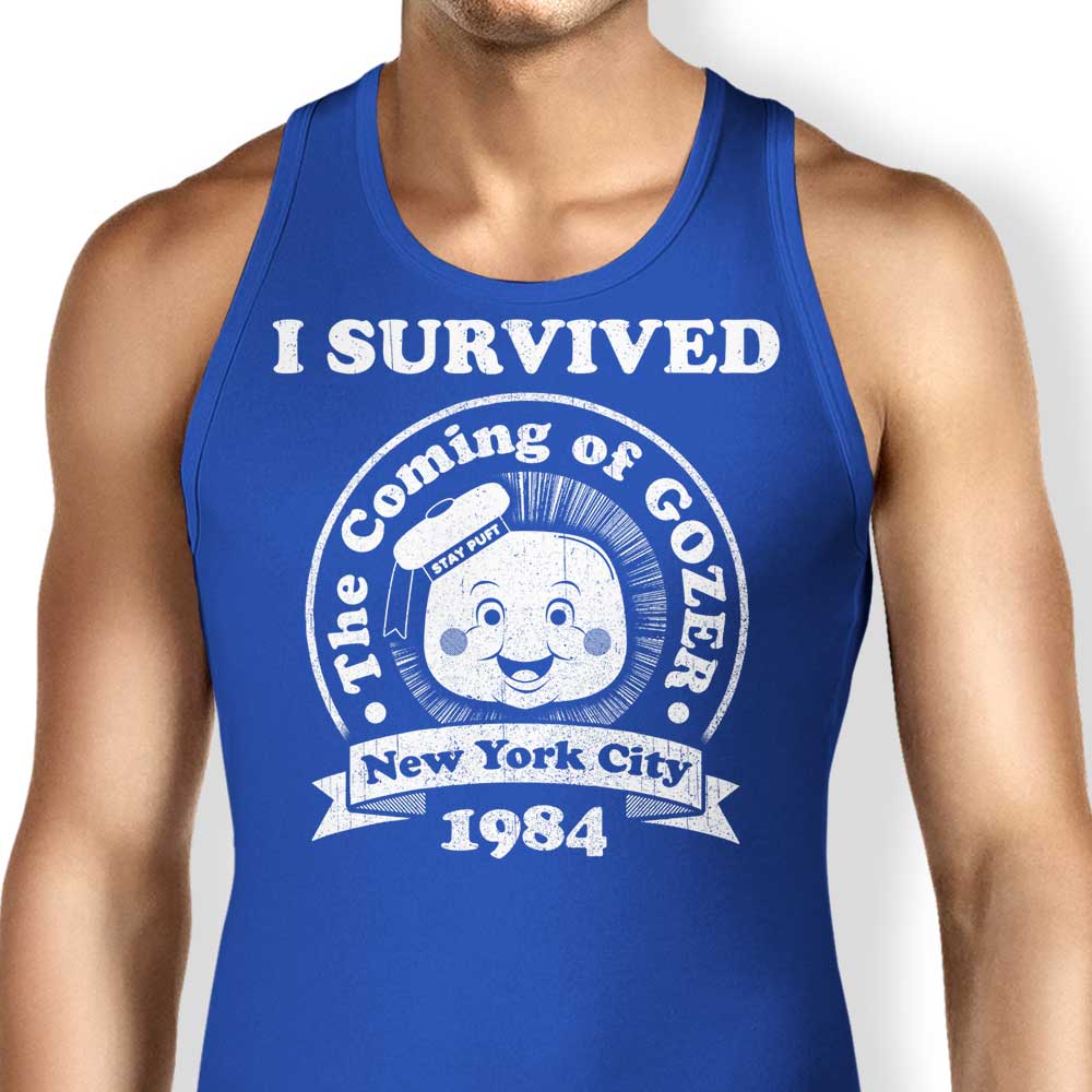 I Survived Gozer Tank Top - Adult & Kids T-Shirts, Sweatshirts & Hoodies apparel design preview 1