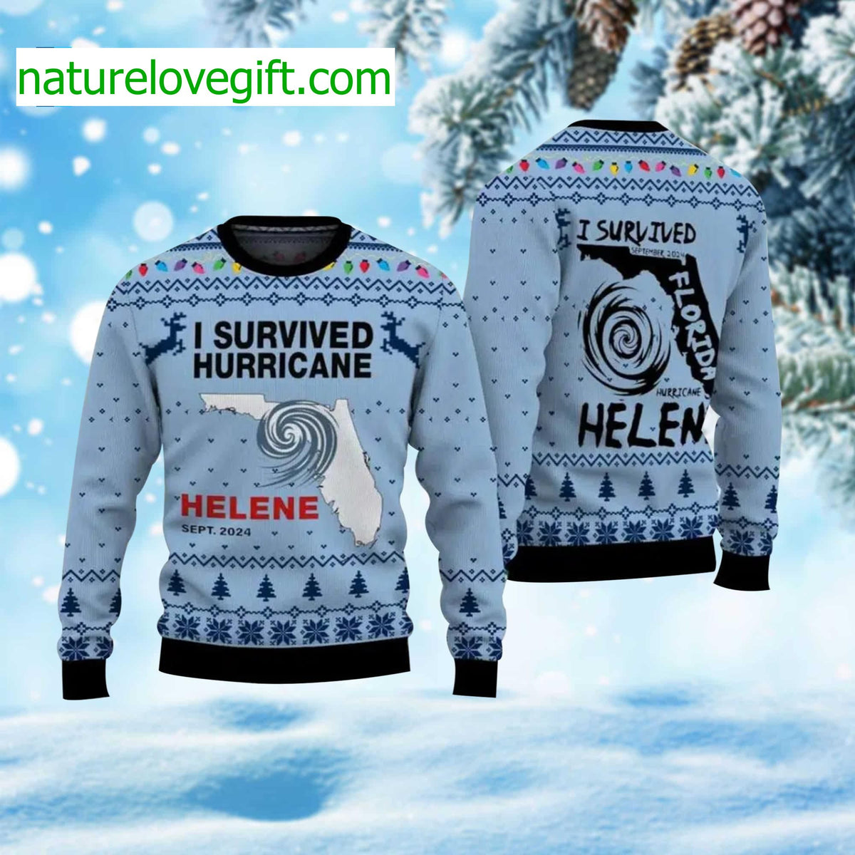 I Survived Hurricane Helene 2026 Ugly Christmas Sweater product image