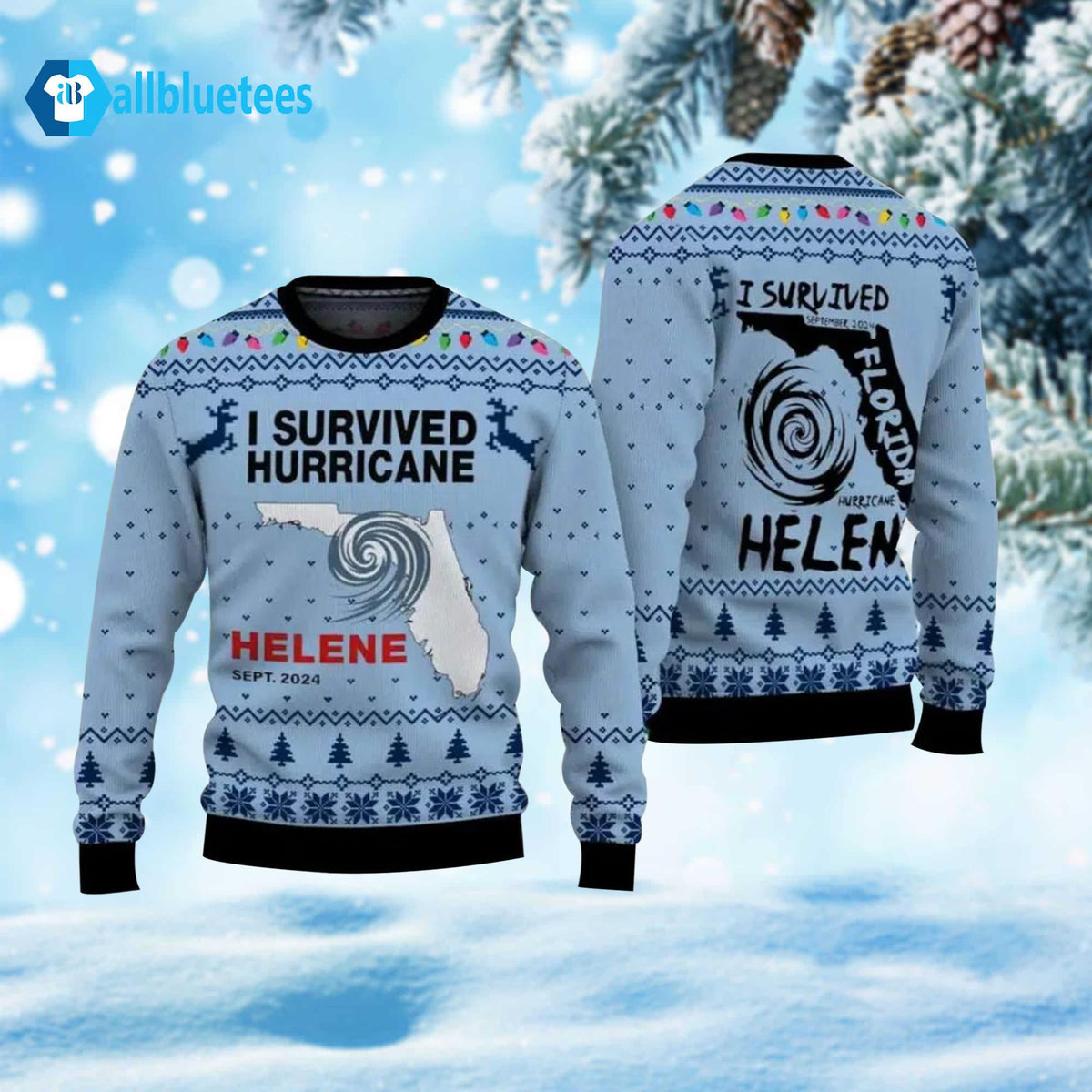 I Survived Hurricane Helene 2024 Ugly Christmas Sweater product image
