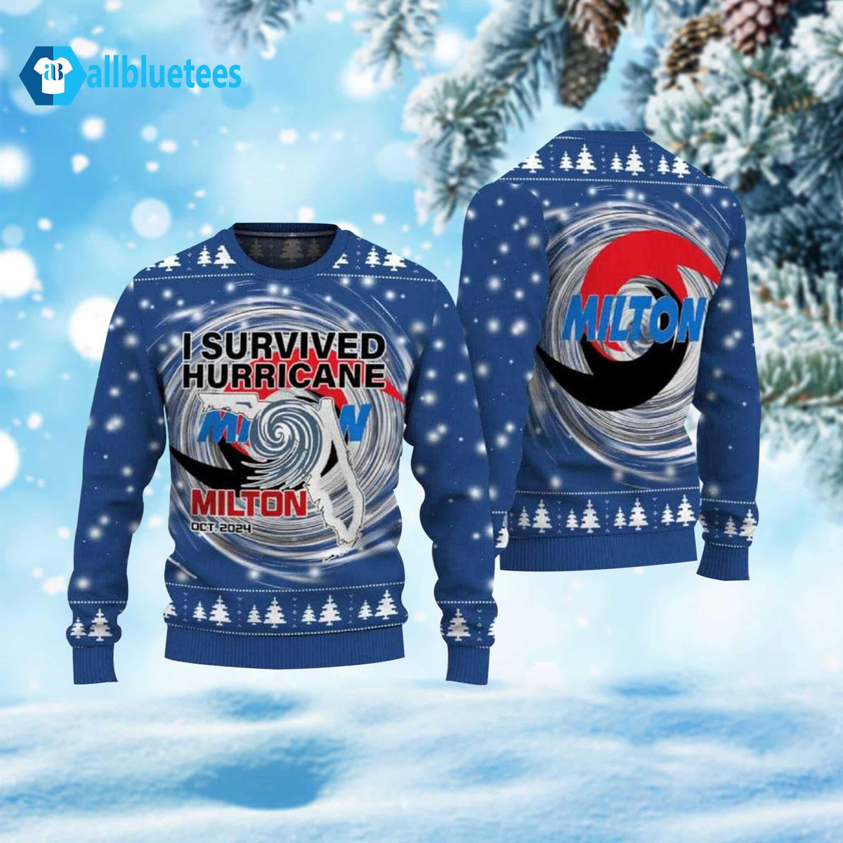 I Survived Hurricane Milton 2024 Ugly Christmas Sweater product image