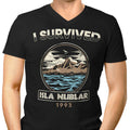 I Survived Isla Nublar Men's V-Neck - Adult & Kids T-Shirts, Sweatshirts & Hoodies apparel design preview 1