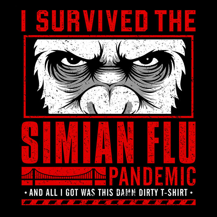 I Survived the Simian Flu Youth Apparel - Adult & Kids T-Shirts, Sweatshirts & Hoodies apparel design preview 2