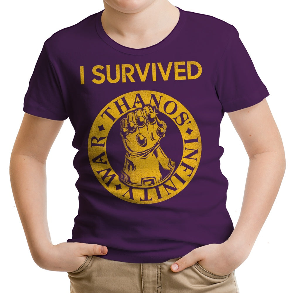 I Survived the Snap Youth Apparel - Adult & Kids T-Shirts, Sweatshirts & Hoodies apparel design preview 1