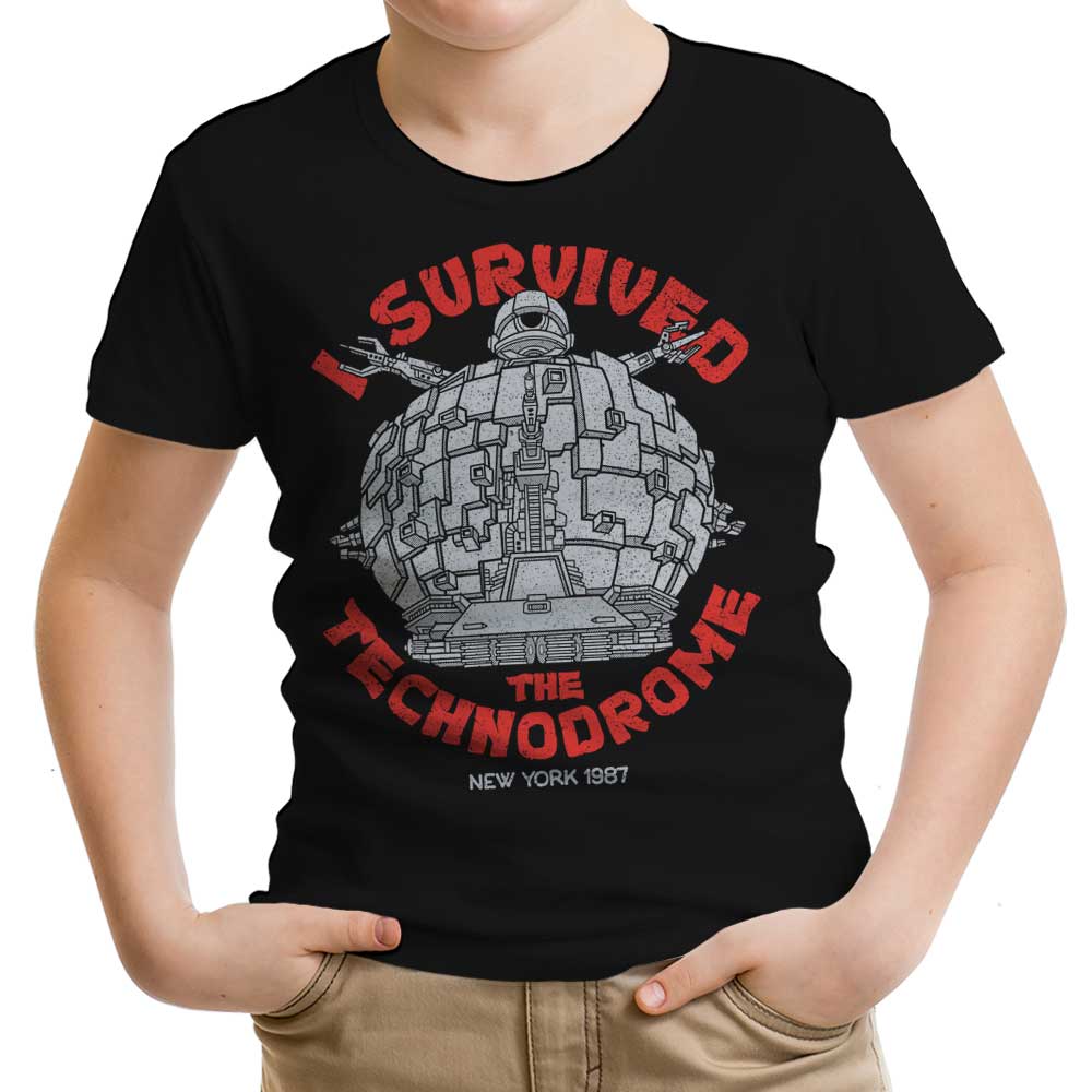 I Survived the Technodrome Youth Apparel - Adult & Kids T-Shirts, Sweatshirts & Hoodies apparel design preview 1