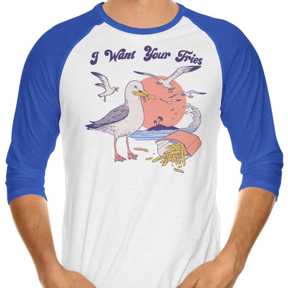 I Want Your Fries 3/4 Sleeve Raglan - Adult & Kids T-Shirts, Sweatshirts & Hoodies apparel design preview 1
