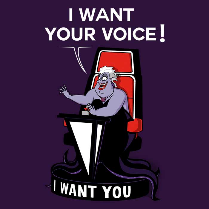 I Want Your Voice - Adult & Kids T-Shirts, Sweatshirts & Hoodies apparel design preview 2