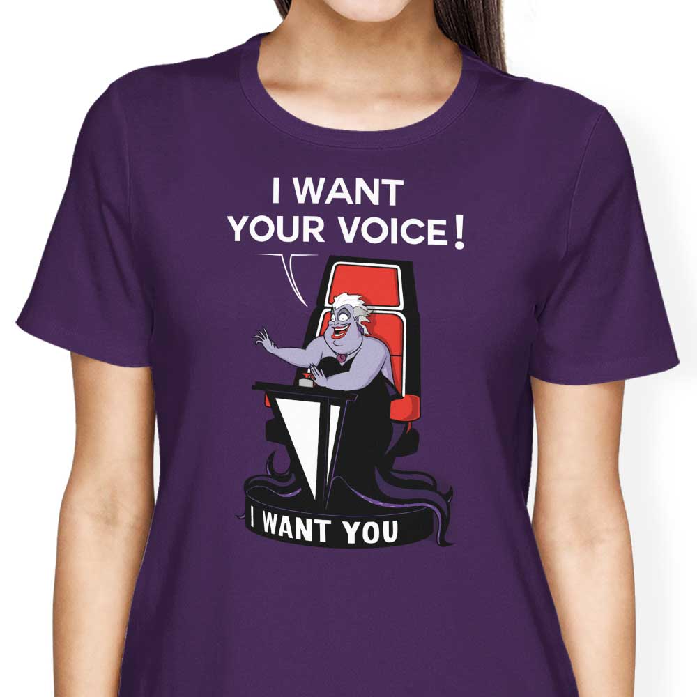 I Want Your Voice Women's Apparel - Adult & Kids T-Shirts, Sweatshirts & Hoodies apparel design preview 2