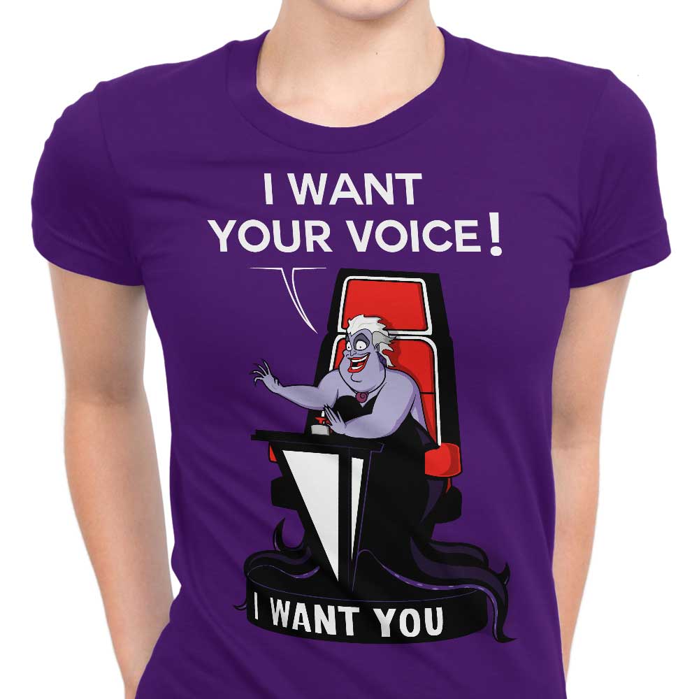 I Want Your Voice Women's Apparel - Adult & Kids T-Shirts, Sweatshirts & Hoodies apparel design preview 1