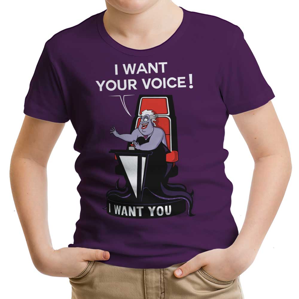 I Want Your Voice Youth Apparel - Adult & Kids T-Shirts, Sweatshirts & Hoodies apparel design preview 1