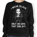 I Wear Black - Adult & Kids T-Shirts, Sweatshirts & Hoodies apparel design preview 1