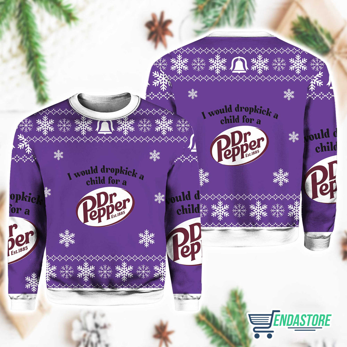 I Would Dropkick A Child For A Dr Pepper Ugly Christmas Sweater product image
