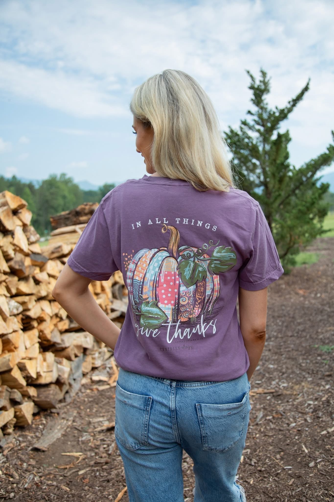 Southernology Patchwork Pumpkin Fall Comfort Colors - Adult & Kids T-Shirts, Sweatshirts & Hoodies apparel design preview 2