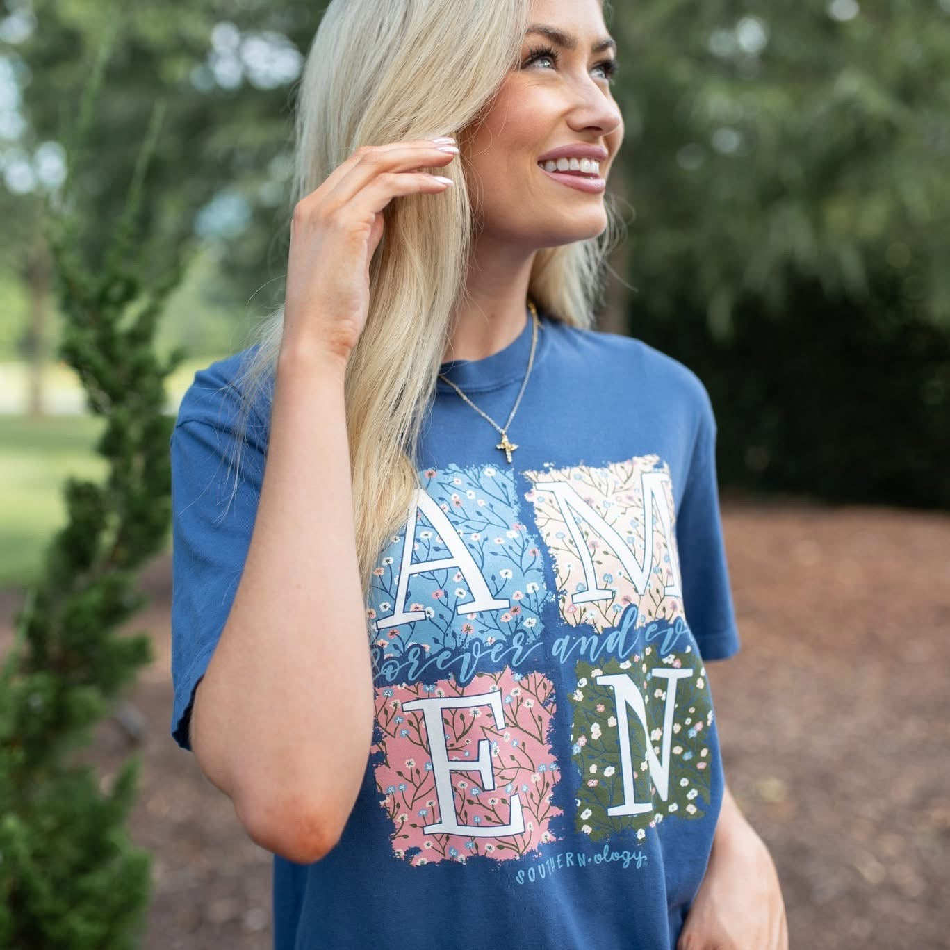 Southernology Amen Patchwork Comfort Colors - Adult & Kids T-Shirts, Sweatshirts & Hoodies apparel design preview 1