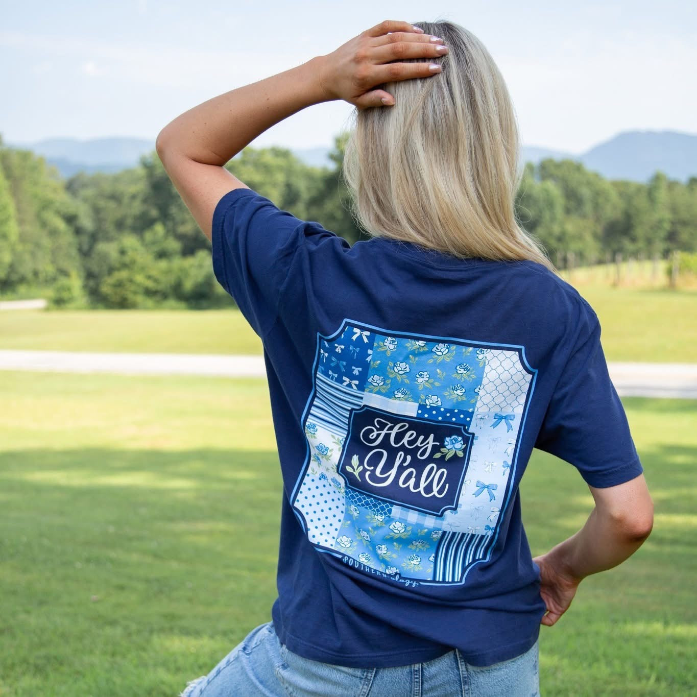 Southernology Patchwork Hey Y'all Comfort Colors - Adult & Kids T-Shirts, Sweatshirts & Hoodies apparel design preview 1