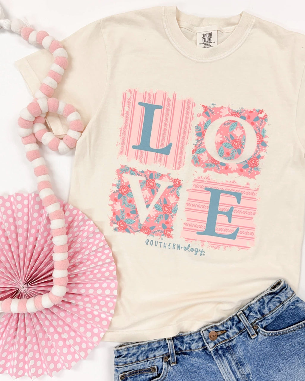 Southernology Love Patchwork Comfort Colors - Adult & Kids T-Shirts, Sweatshirts & Hoodies apparel design preview 1