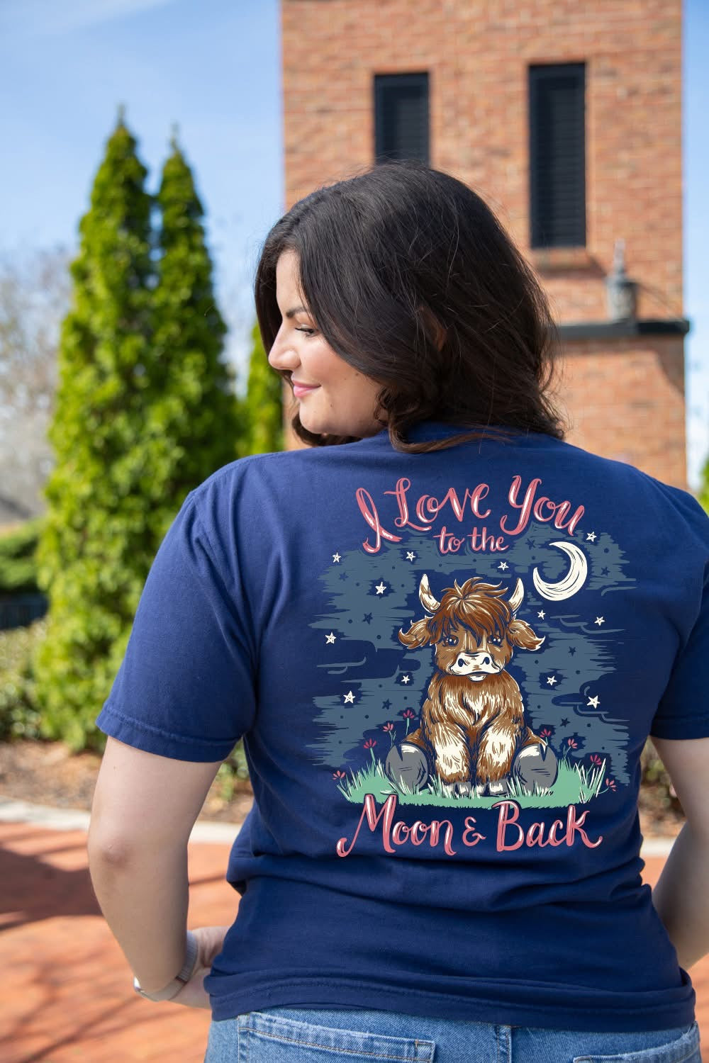 Southernology Love You Moon Back Cow Comfort Colors - Adult & Kids T-Shirts, Sweatshirts & Hoodies apparel design preview 1