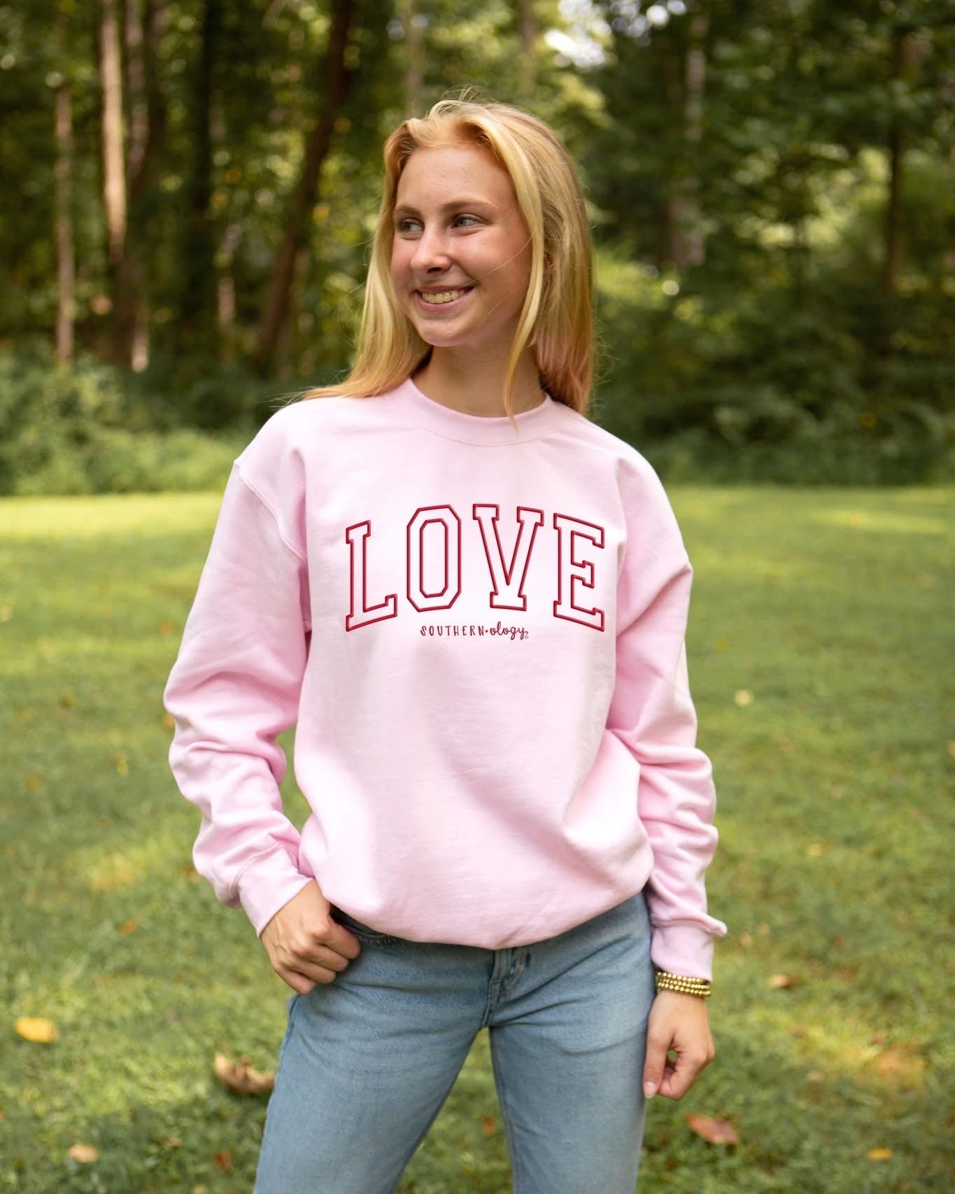 Southernology Love Varsity Block Crew - Adult & Kids T-Shirts, Sweatshirts & Hoodies apparel design preview 1