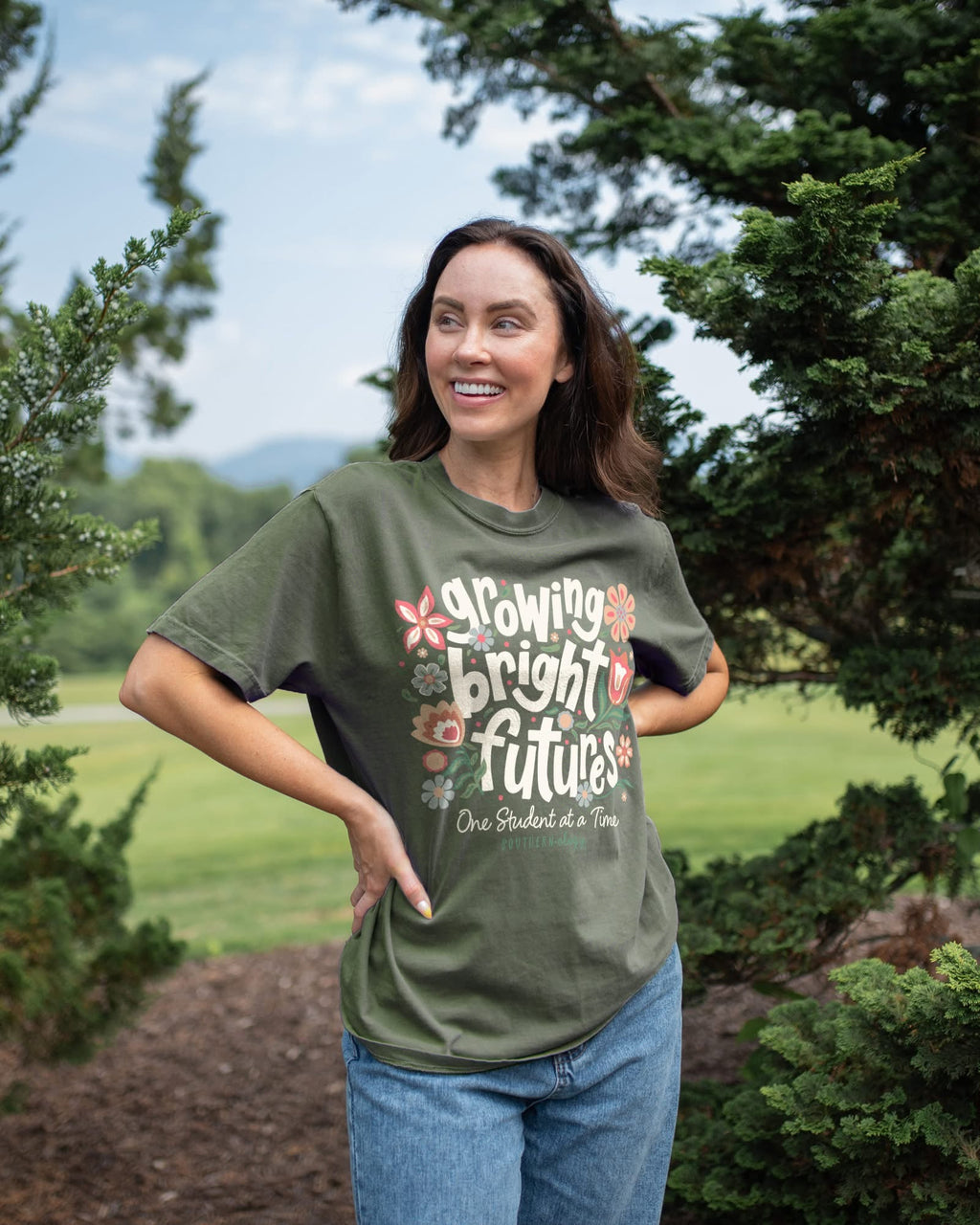 Southernology Growing Bright Futures Teacher Comfort - Adult & Kids T-Shirts, Sweatshirts & Hoodies apparel design preview 1