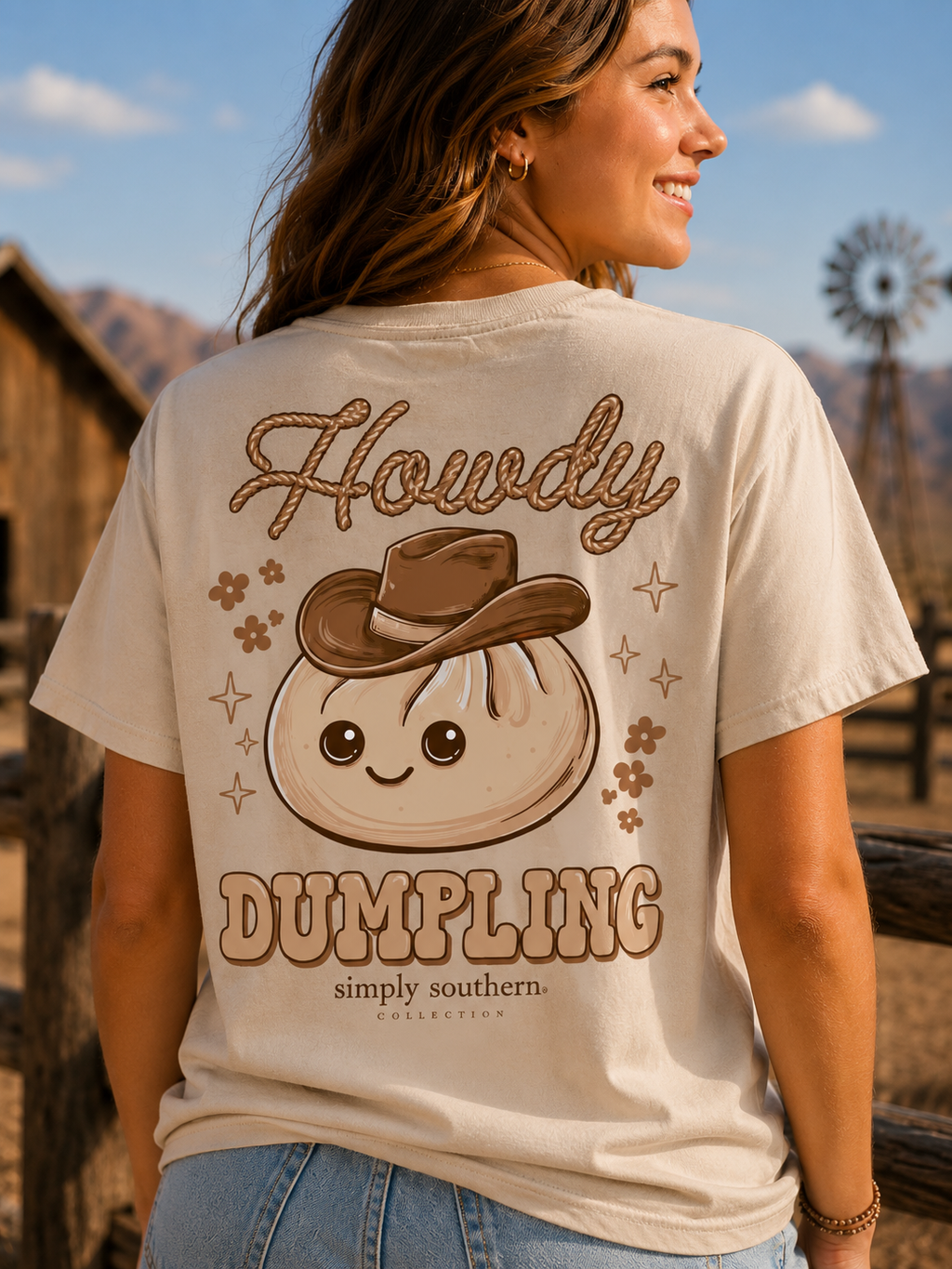 Simply Southern Squish Howdy Dumpling Clay - Adult & Kids T-Shirts, Sweatshirts & Hoodies apparel design preview 1